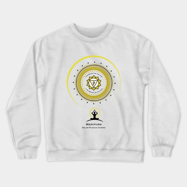 Solar Plexus Chakra. I Am Bright as the Sun. Mantra, Affirmations. Crewneck Sweatshirt by Anahata Realm